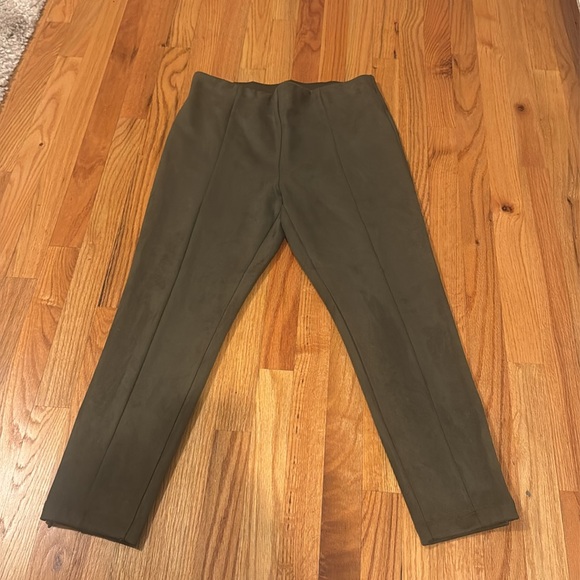 LOFT Faux Suede Ankle Pants - Picture 3 of 9